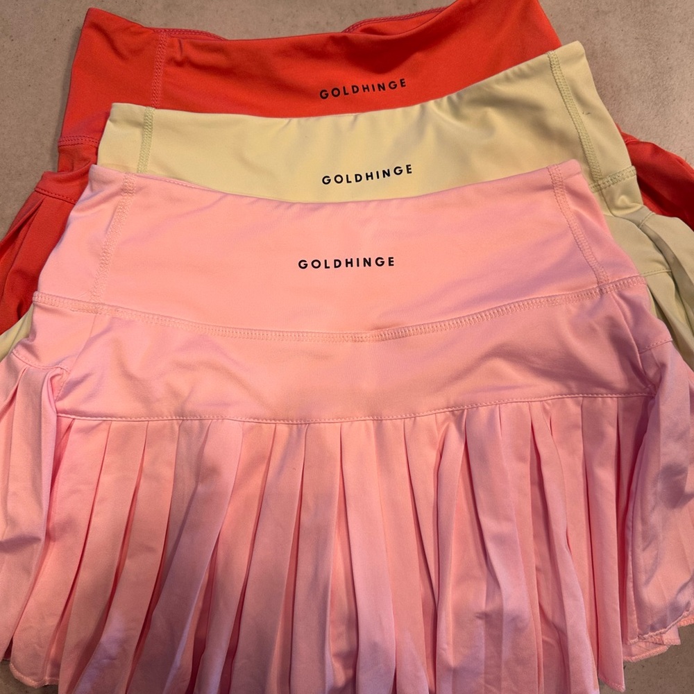 3 Goldhinge Skirts - Pink, light Lime and Coral